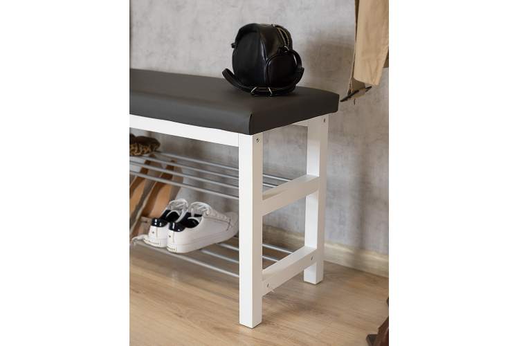 Банкетка BeautyStyle 4 белый/экокожа серый-5