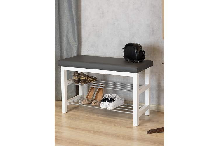 Банкетка BeautyStyle 4 белый/экокожа серый-6