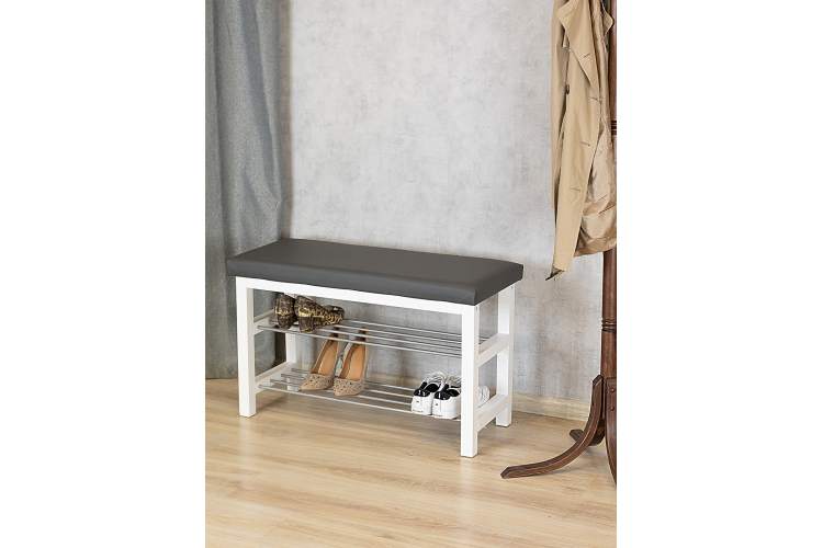 Банкетка BeautyStyle 4 белый/экокожа серый-7