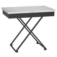 Стол универсальный трансформируемый АНДРЭ Loft ЛДСП белый/чёрный