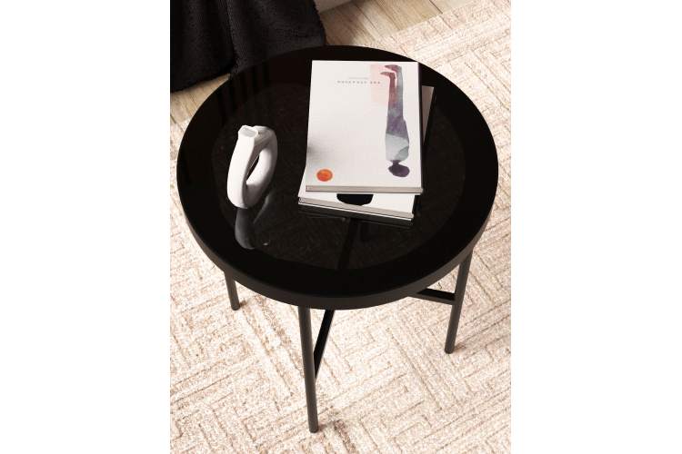 Стол журнальный МеталлАрт М011 МАЛЫЙ стемалит черный/черный-4