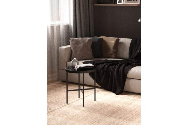 Стол журнальный МеталлАрт М011 МАЛЫЙ стемалит черный/черный-5