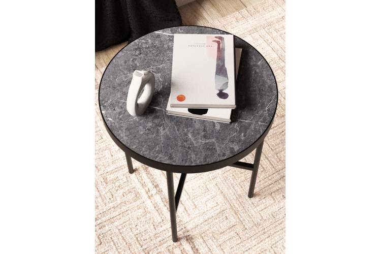 Стол журнальный МеталлАрт М011 МАЛЫЙ стемалит черный/черный-6