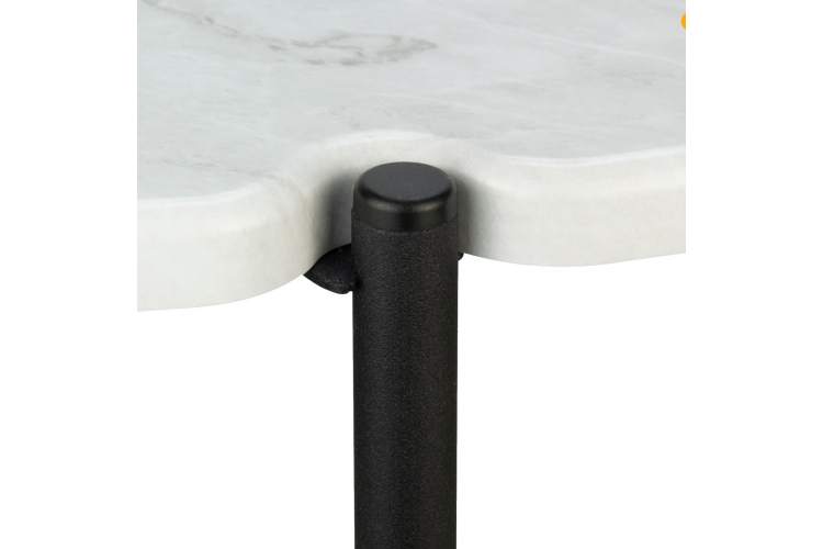 Стол журнальный МеталлАрт М025 белый мрамор/черный-2