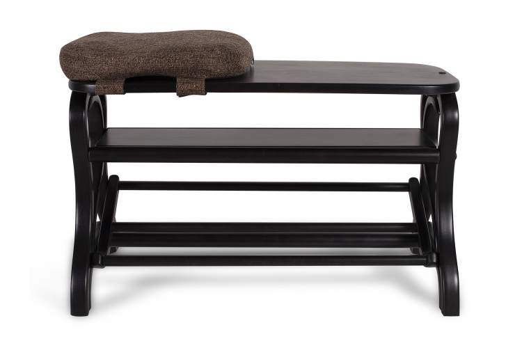 Обувница Диана темно-коричневый/ткань-1