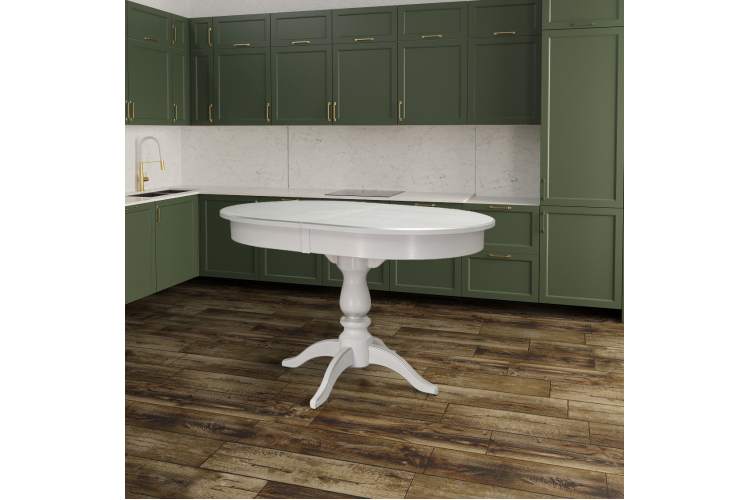 Стол обеденный Тарун 4 раздвижной белый/серебро 120/160*84-2