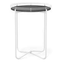 Столик журнальный SHT-CT20 каменный уголь/белый муар в гостиную