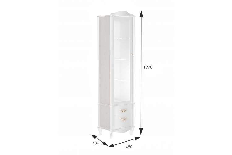 Шкаф-витрина Джульетта, молочный дуб Л-1