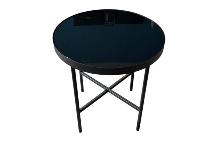 Стол журнальный МеталлАрт М011 МАЛЫЙ стемалит черный/черный-1