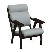 Кресло Вега 10 ткань серый, каркас венге