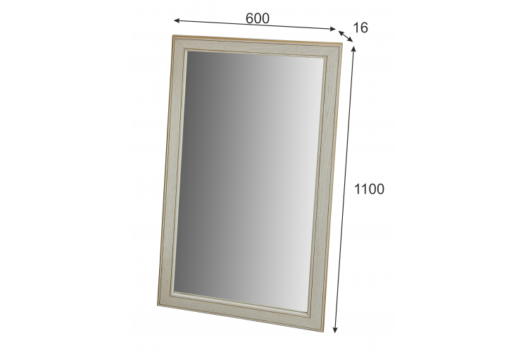 Зеркало Васко В 61Н белый ясень/золото 110 см х 60 см-3
