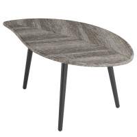 Стол журнальный Берли (12 мм) дуб графит/чёрный в гостиную