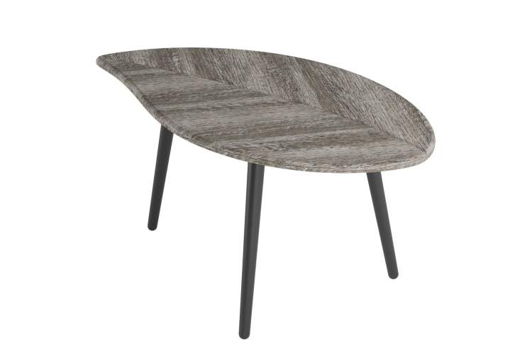 Стол журнальный Берли (12 мм) дуб графит/чёрный