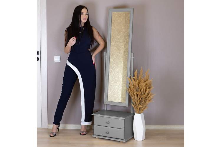 Зеркало с тумбой Селена серый 151 см х 46 см-8