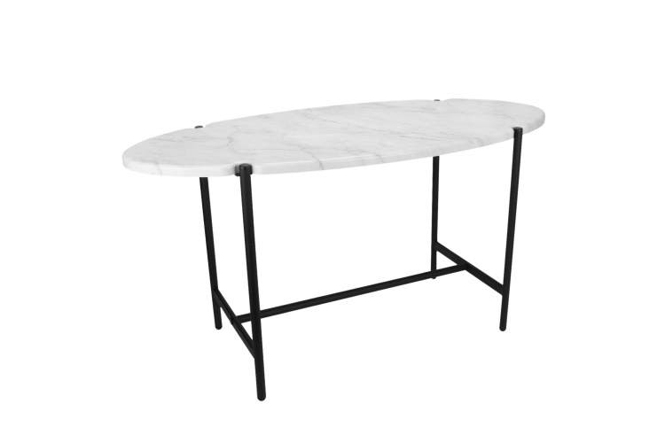 Стол журнальный МеталлАрт М025 белый мрамор/черный-1