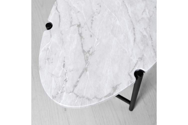 Стол журнальный МеталлАрт М025 белый мрамор/черный-6