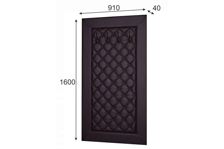 Вешалка в прихожую Оливия Н2 экокожа коричневый-2