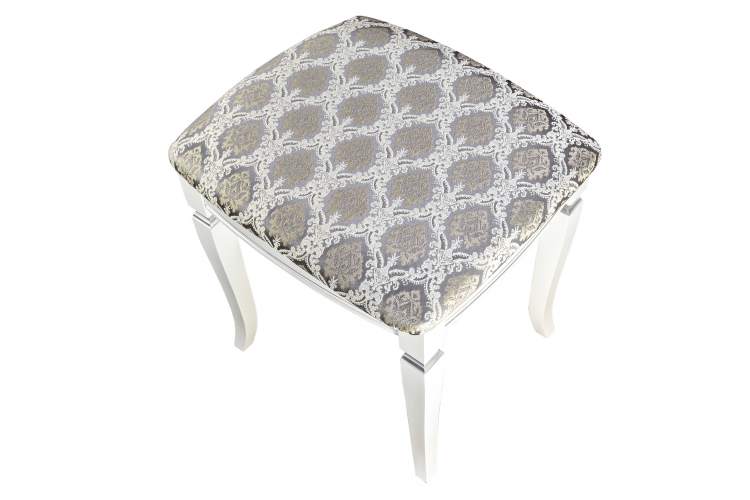 Банкетка Васко В 106Н белый/серебро, Маркус серебро-1