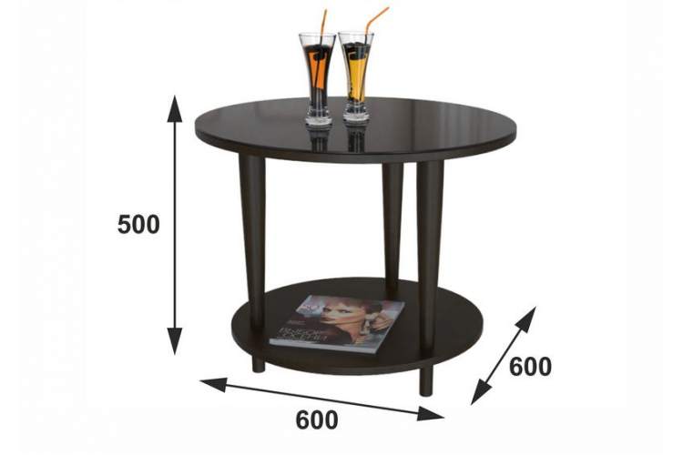 Стол журнальный BeautyStyle 10 венге/стекло черное-1