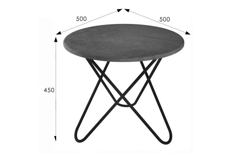 Стол журнальный BeautyStyle 20 серый бетон/черный-3