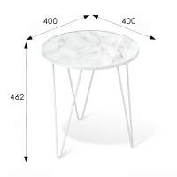 Столик журнальный SHT-CT27 белый муар/белый мрамор в гостиную