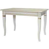 Стол обеденный Фидея 3 слоновая кость/золото 120/160*70