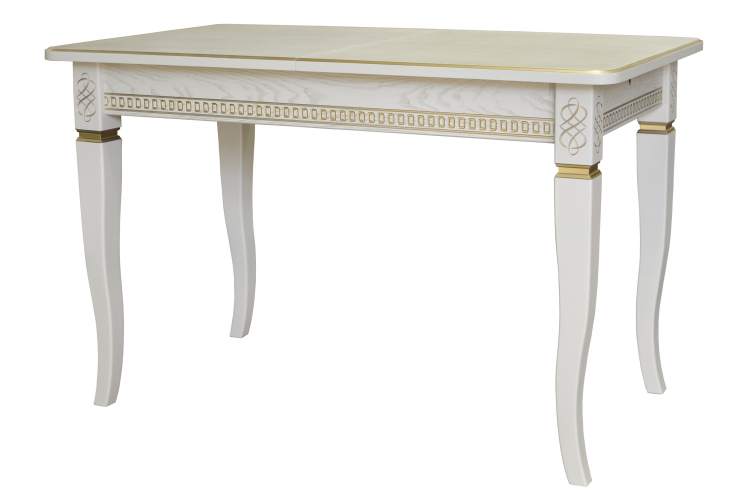 Стол обеденный Фидея 3 слоновая кость/золото 120/160*70