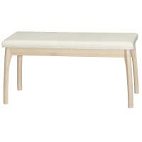 Скамья для прихожей мягкая, экокожа крем, каркас лак в гостиную