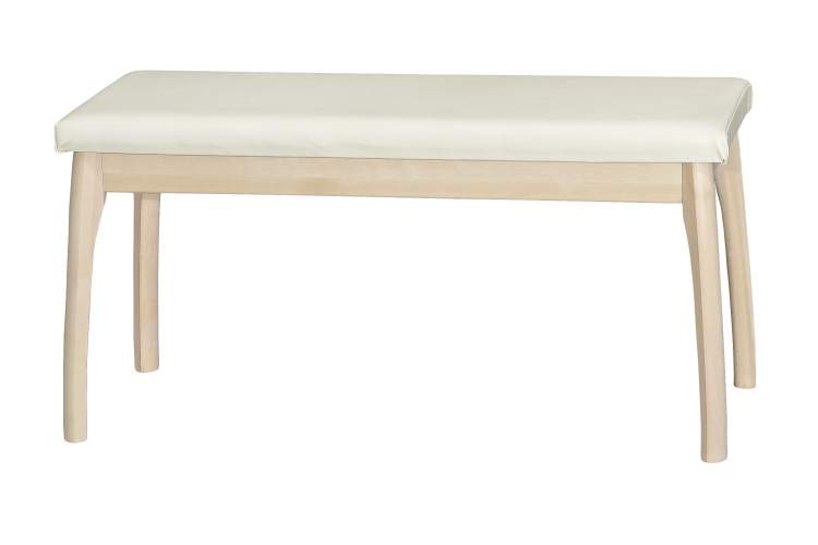 Скамья для прихожей мягкая, экокожа крем, каркас лак