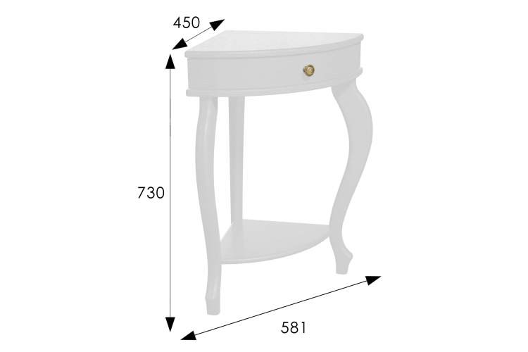 Консоль угловая Элегант молочный дуб Л-1