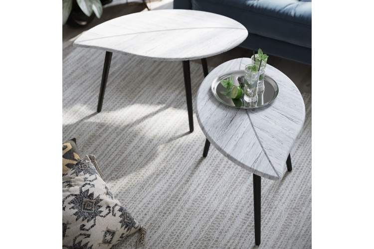 Стол журнальный Берли (12 мм) дуб грей/чёрный-1