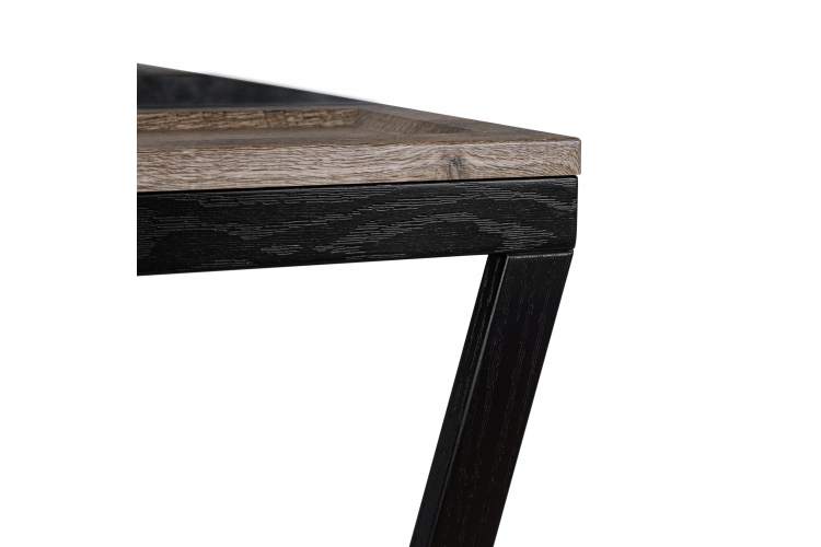 Стол журнальный BeautyStyle 33 дуб крымский состаренный/венге/стекло черное-4