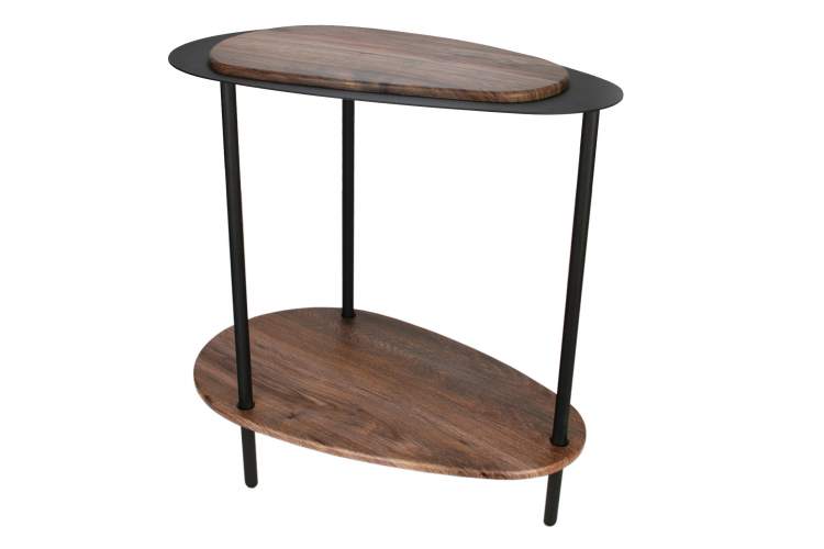 Стол журнальный МеталлАрт М036 коричневый дуб/черный