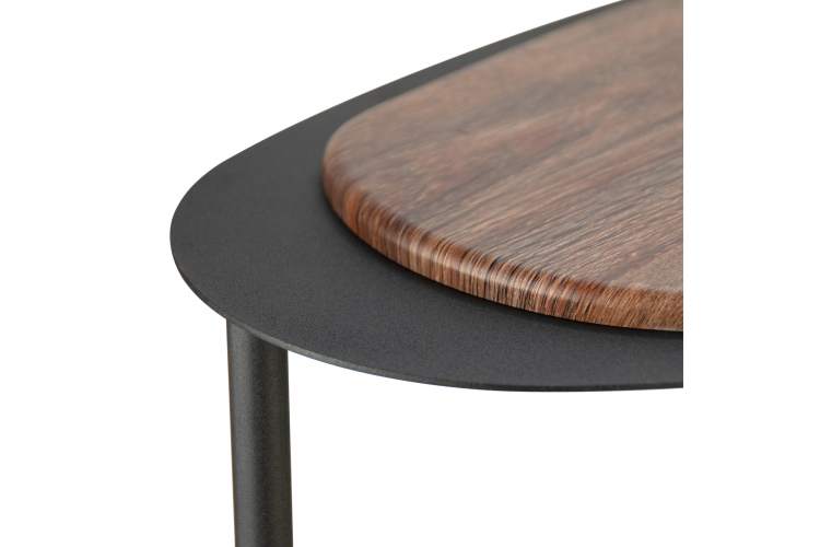 Стол журнальный МеталлАрт М036 коричневый дуб/черный-1