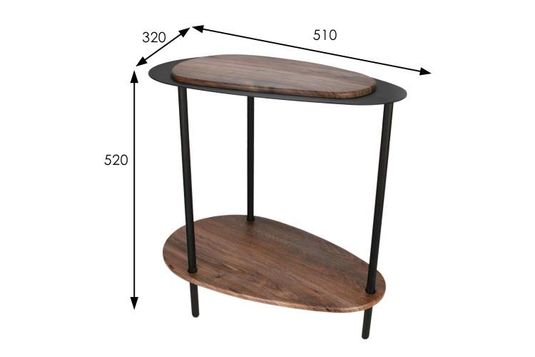 Стол журнальный МеталлАрт М036 коричневый дуб/черный-7