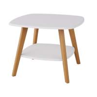 Стол журнальный Хадсон белый/дуб светлый в гостиную