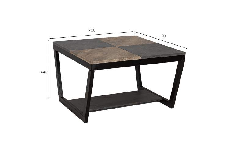 Стол журнальный BeautyStyle 32 дуб крымский состаренный/серый бетон/венге-21