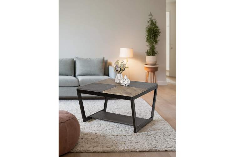 Стол журнальный BeautyStyle 32 дуб крымский состаренный/серый бетон/венге-13