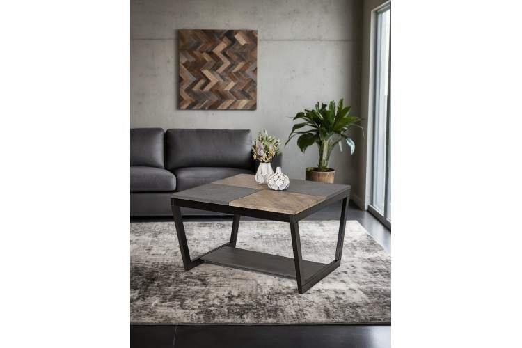 Стол журнальный BeautyStyle 32 дуб крымский состаренный/серый бетон/венге-14