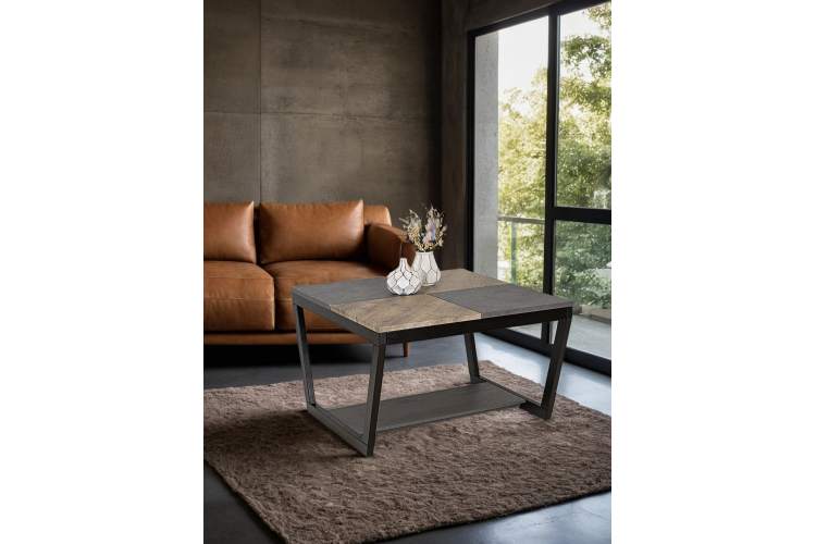 Стол журнальный BeautyStyle 32 дуб крымский состаренный/серый бетон/венге-15