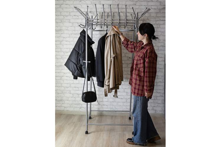 Вешалка напольная на колесах Пико 23 металлик-9