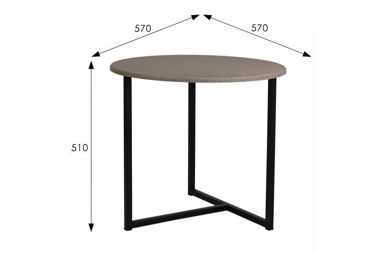 Стол журнальный BeautyStyle 27 текстиль темный/черный-6