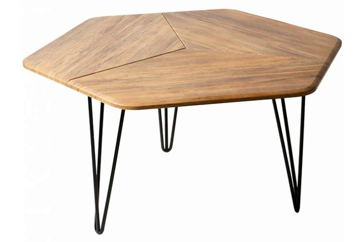 Стол журнальный Олдем дуб американский/чёрный