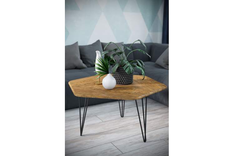 Стол журнальный Олдем дуб американский/чёрный-2