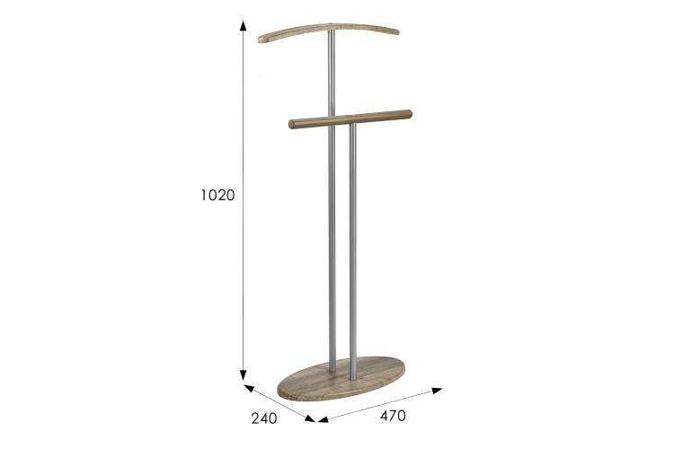 Вешалка костюмная Дэви 2 металлик/дуб крымский состаренный-7