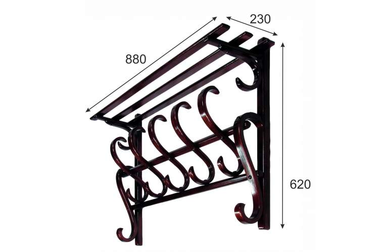 Вешалка настенная В 7Н махагон-1