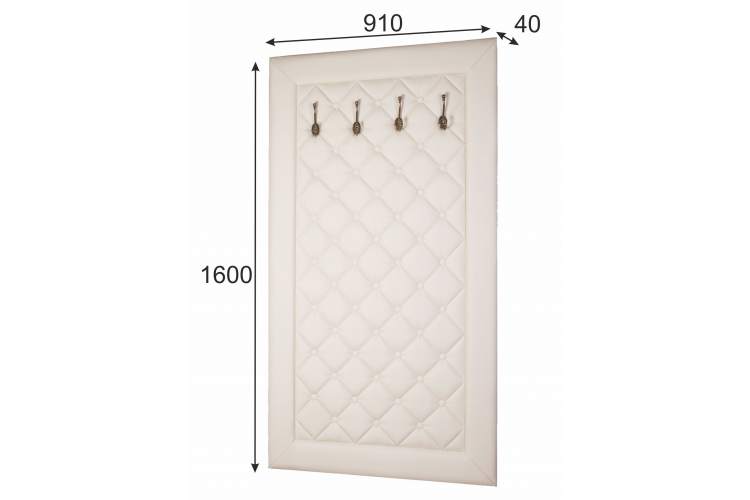 Вешалка в прихожую Оливия Н2 экокожа молочный-2