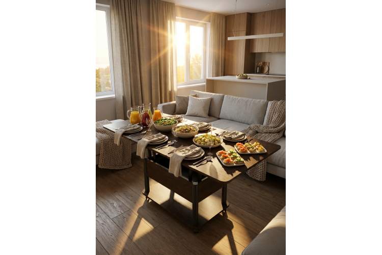 Стол-трансформер Джокер венге темный/черный-9