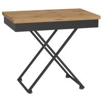 Стол универсальный трансформируемый АНДРЭ Loft ЛДСП дуб вотан/чёрный в гостиную