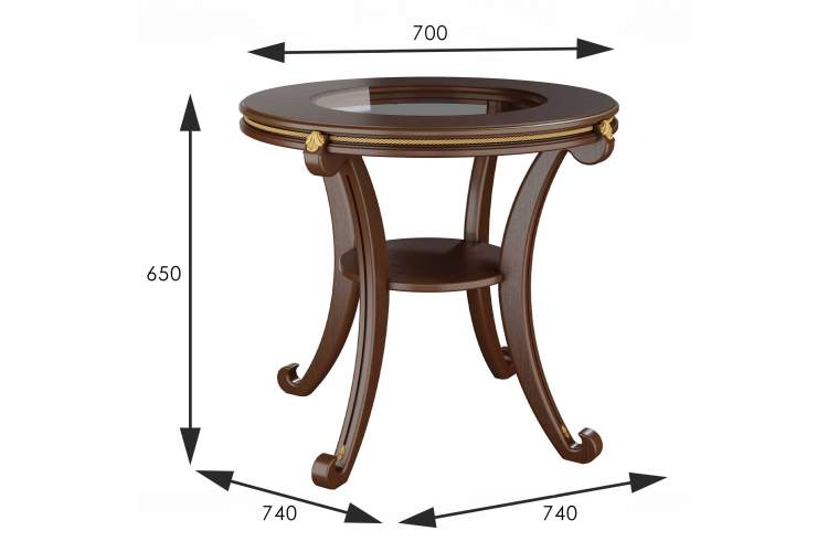 Стол журнальный Глория С орех Л-1